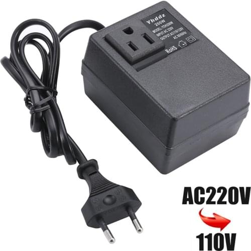 Voltage Converter Transformer AC 220V To 110V Step Down Single Phase Travel EU Plug Voltage Transformer Converter 200W