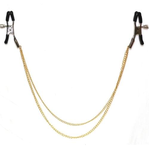 Silvery Stainless Steel Metal Nipple Milk Clips Chain Breast Sex Flirt Bondage Kit Clip Slaves Nipple Clamps Exotic Accessories