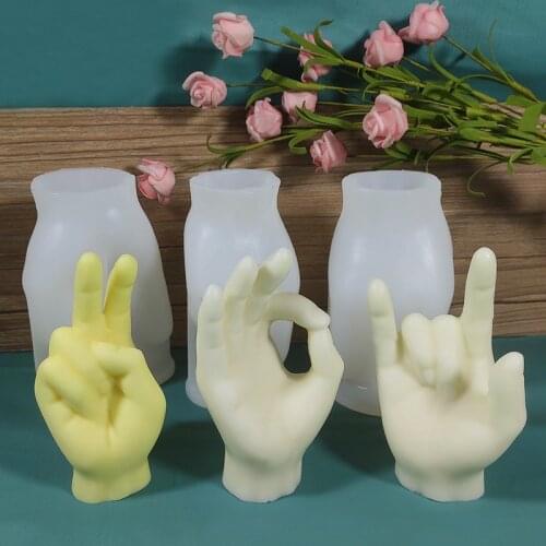 Silicone Hand Candle Mold Art Plaster Crafts 3D Stereo Aromatherapy Fondant Creative Flexible Soft DIY Handmade Tool Decoration
