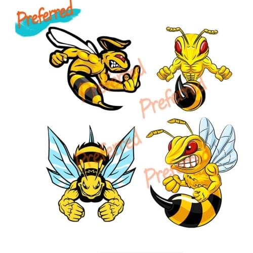 Middle Finger Bee High Quality Decal Motocross Racing Laptop Helmet Trunk Wall Vinyl Car Sticker Die Cutting Waterproof PVC