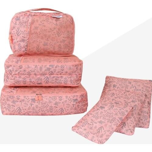 5SETS / LOT Waterproof Oxford Travel Bag Set Large Capacity Clothes Storing Storage Bag Travel Suitcase Handbag Organizer Pouch