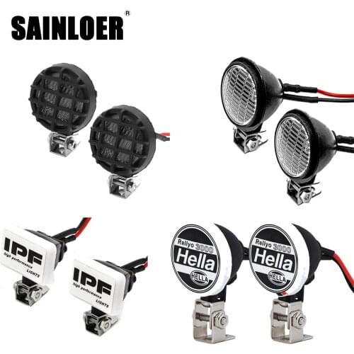 SAINLOER LED Lights Headlights Spotlight with Bracket for 1/10 RC Car Crawler Traxxas TRX4 TRX6 Axial SCX10 90046 Redcat Gen8