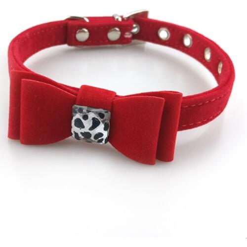 Luminous Pet Cat Collar Leash Set for Pet Puppy Chihuahua Cat Rhinestones Collar Red Adjustable k9 Dog-collar JW0033