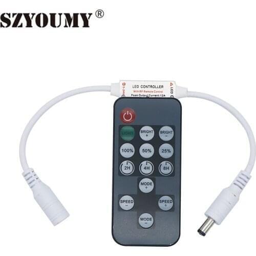 SZYOUMY Led controller 14key RF Wireless 5V-24V Timing adjust for single color led Strip