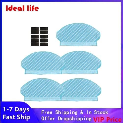 5pcs Mop Cloths+10pcs Magical Stickers For Ecovacs Deebot OZMO 920 950 Vacuum Cleaner Accessories Robot Vacuum Part Replacement