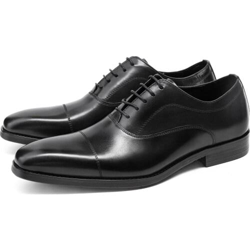 Spring/Autumn Mens Genuine Leather Pointed Toe Lace-Up Carved Business Office Wedding For Men Flats Shoes