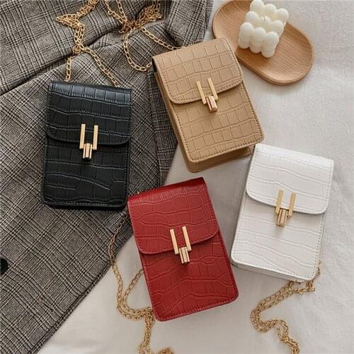 PU Street Mobile Phone Shoulder Handbags 2021 Summer Fashion Women Bags Female Vintage Crossbody Bags