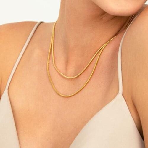 925 Sterling Silver Snake Chain Necklace For Women Clavicle Chain Choker Necklace Sweater Necklace Party Fine Jewelry Gift