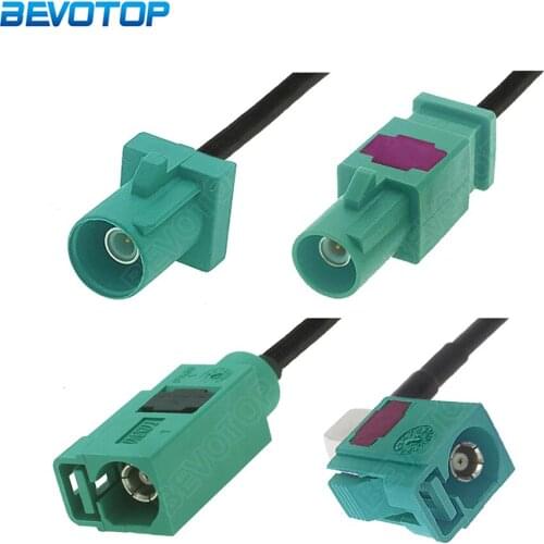 1PCS Fakra Cable Green Fakra E Male Female RAL 6002 Connector RG174 Cable TV Antenna Extension Cord RF Coaxial Pigtail Adapter