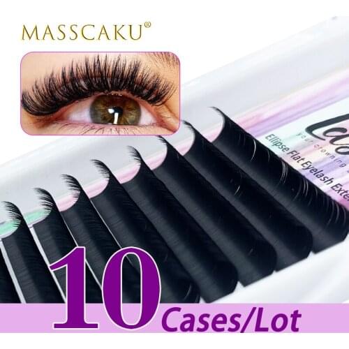10case/lot Free sample 0.15 0.20 thickness faux mink lashes real siberian fur ellipse flat eyelashes with customized packaging