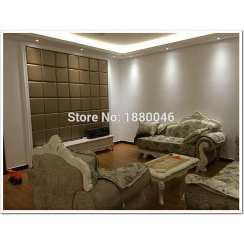 New American Style 3D leather panel wall leather panels acoustic panel Home decoration sofa TV Room for wall 10pcs 40*40*5CM