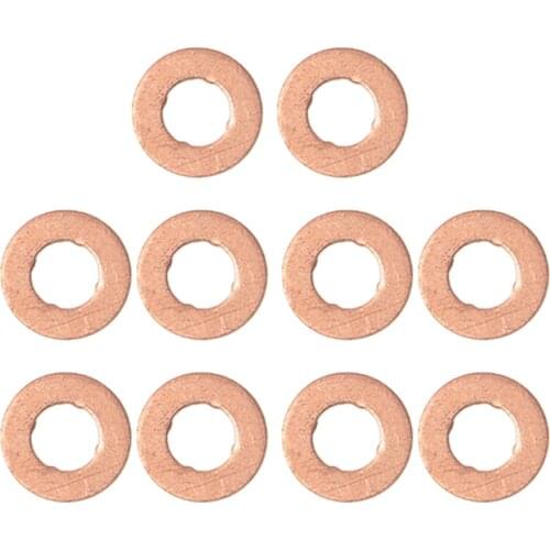 10pcs Fuel Injection Nozzle Holder Gasket Washers Replaces For Car Copper Fuel Injector Shim Washers