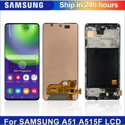 100% Original 6.5'' Display For Samsung Galaxy A51 LCD A515 A515F A515F/DS A515FD Touch Screen with frame Digitizer Assembly