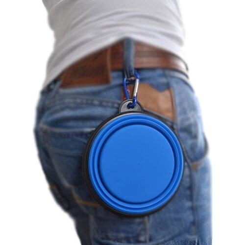 1000ml Large Collapsible Dog Pet Folding Silicone Bowl Outdoor Travel Portable Puppy Food Container Feeder Dish Bowl