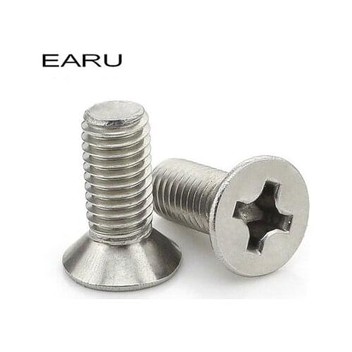 15 pieces M6*20 316 Stainless Steel Countersunk Flat Head Phillips Screw Bolt T819 Standard Factory Wholesale Qualtiy