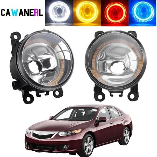 2 X Car Front Bumper Fog Light Assembly Angel Eye Halo Ring DRL Fog Driving Lamp 20W H11 12V For Acura TSX 2011 2012 2013 2014