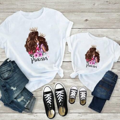 2021 Funny Summer Family Matching Clothes cotton T-shirt Matching Mother And Daughter Clothes Family Look baby kid girl clothes