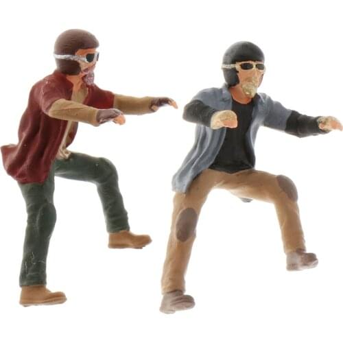 2x 1/64 2.8-3cm Figures Street Park Building Sandtable Layout Ornaments