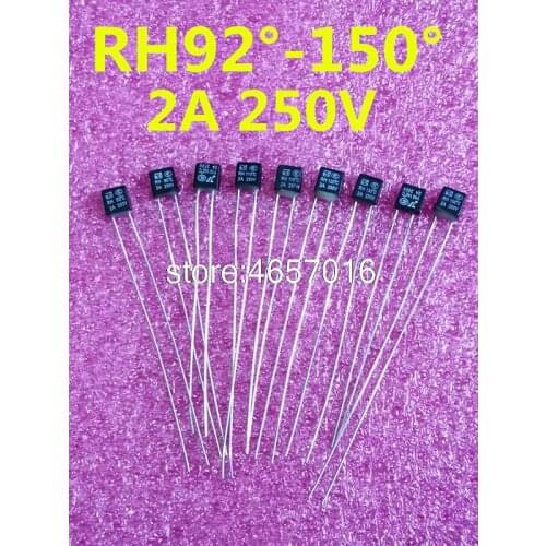 50pcs/Lot New RH 92/95/102/105/110/115/120/125/130/135/140/145 Degree Thermal Fuse 2A 250V