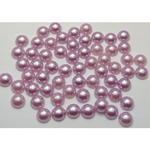 500 Purple Half Pearl Bead 8mm Flat Back Round Gems Scrapbook Craft