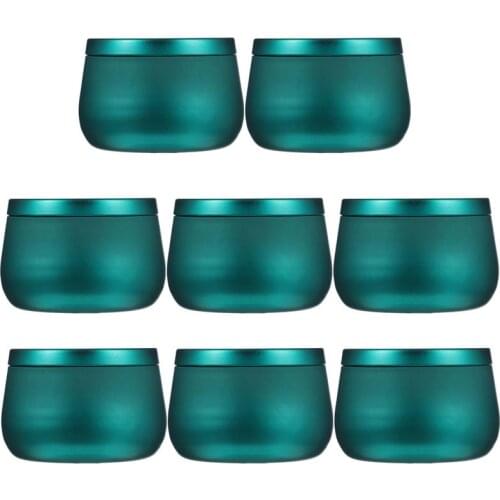 8pcs Tea Tin Can Round Candle Candy Storage Box Craft Beads Jewelry Canister Box Candy Tea Candle Beveled Pot