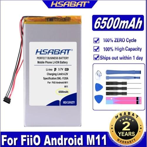 HSABAT M11 6500mAh Battery for FiiO Android M11 HIFI Music MP3 Player Batteries