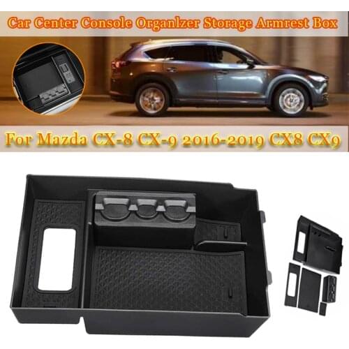 Car Central Armrest Box Stowing Tidying Center Console Organizer For MAZDA CX-8 CX-9 2016-2019 CX8 CX9 Interior Accessories
