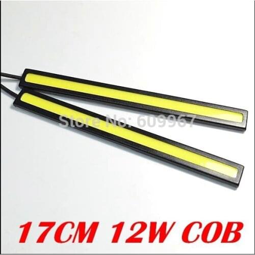 FreeShipping High Power New 12V Daylight 12W COB Car DRL COB 100% Waterproof Bumper Decorative Sticker Daytime Running Light Led
