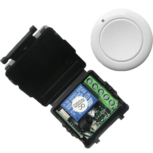433MHz Wireless 12V 1CH Relay Wireless RF Remote Control Switches Transmitter And Receiver For Garage Door Opener Black