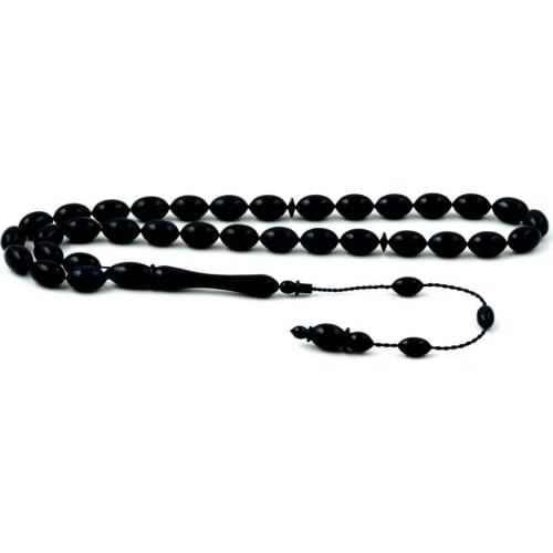 Ebony Wood Handmade Rosary with Barley Cutting