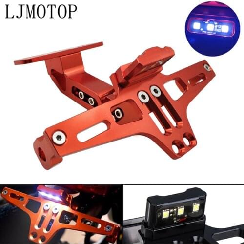 CNC Motorcycle License Plate Frame Holder Bracket & LED For yamaha tmax 500 tmax500 t max 500 TMAX 530 2001-2019 Accessories