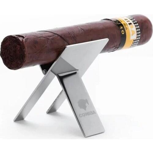 Foldable Cohiba Cigar Holder Stainless Steel Cigar Cigarette Display Bracket Rack Silver Smoking accessories