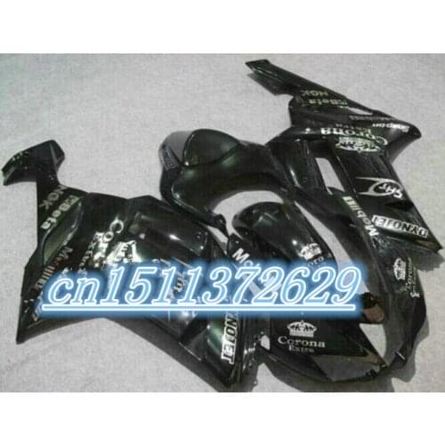 Dor-2015 Motorcycle Fairing kit for KAWASAKI Ninja ZX6R 07 08 ZX6R 636 2007 2008 Gloss black ABS Fairings set D
