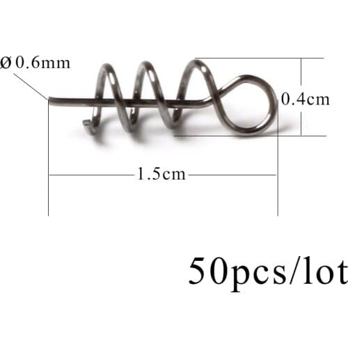 Fishing Lure Accessories Spring Pin High Carbon Steel MJR02 50pcs/set use with soft bait Fishing Lures Tackle