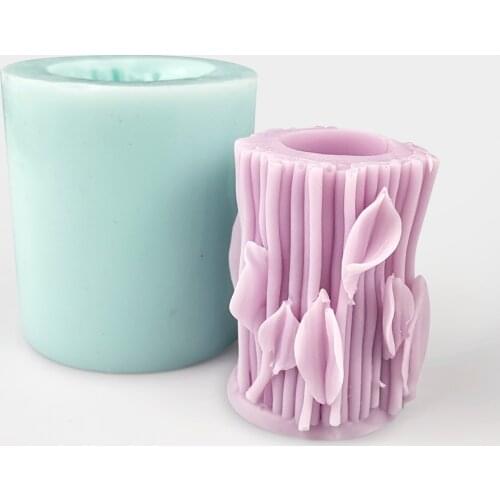 PRZY Mould Silicone Leaf Base Soap Molds Fondant Flower Stem Soap Molds Handmade Mold Clay Resin Candle Mould