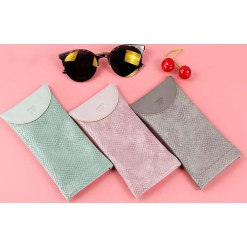 Snake Pattern Solid Color Pu Leather Eyewear Cases Glasses Box Sunglasses Bag Spectacle Bag Eyewear Accessories For Women Men