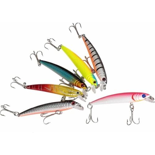 HiUmi 6pcs 7.5cm 5.6g Minnow Lure Wobbler Artificial Quality Crankbait Wobblers Fishing Tackle Pesca