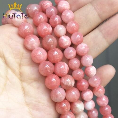 Natural Stone Beads Round Cherry Bossoms Persian Jades Loose Spacer Beads For Jewelry Making DIY Bracelets Accessories 6/8/10mm
