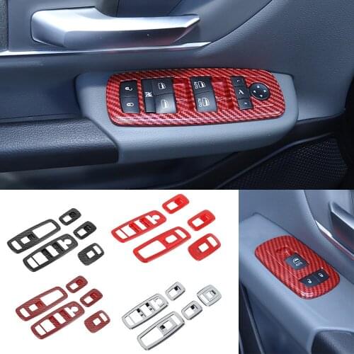 ABS Door Window Lift Switch Button Cover Decoration Trim Fit for Dodge RAM 1500 2018-2021 Interior Car Accessories