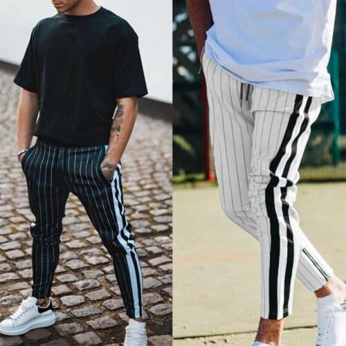 Mens Slim Fit Tracksuit Sport Gym Skinny Jogging Joggers Sweat Pants Trousers UK