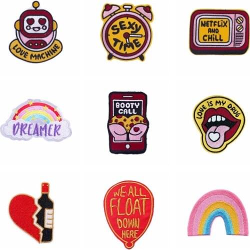 DIY Alarm Clock Patch Embroidery Patch Sewing For Jacket Applique Accessories Decor Clothing Embroidered Patches For Clothing