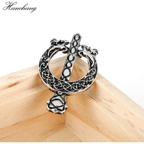 Newest Outlander Sword Pins Brooches Animal Vintage fan jewelry je suis prest outlander dear brooches Men Women Gift