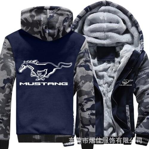 NEW For MUSTANG of Anarchy chaos fleece cotton coats Liberalism winter zipper Print Mens Hoodies Jacket MC Thicken Sweaterwear D