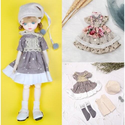 BJD Doll Clothes Skirt With Hat Accessories Coat Winter Clothes Kawaii Cute Princess costume Suit For Blyth Obitsu 12inch Dolls