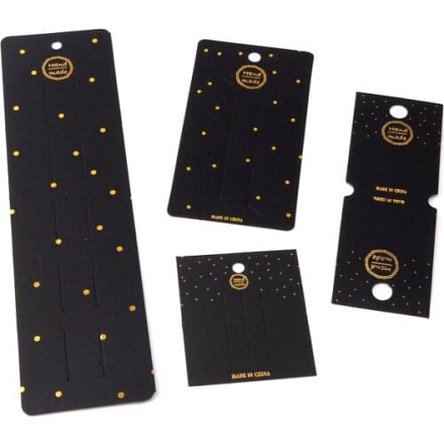 Wholesale 100Pcs/Lot Black Paper Hairpin Cards Favor Jewelry Brooches Headdress Display Packaging Cards Can Custom