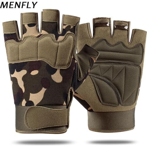 MENFLY Outdoor Climbing Gloves Half-finger Military Fan Tactical Glove for Men Women Field Riding Anti-cutting Combat Mittens