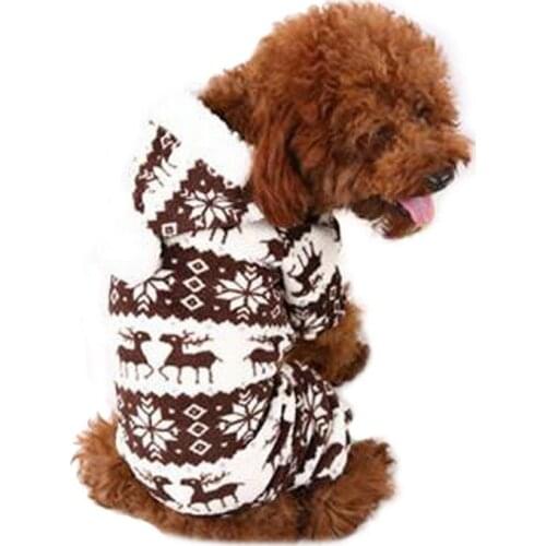 Christmas Coral Fleece Rompers Winter Warm Dog Jumpsuits 4-legged Hoodie Coat S-xxl Pet Festival Dressing Up