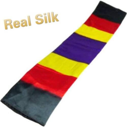 Change Color Silk Scarf (97cm*17cm) Magic Tricks Black to Rainbow Silk Streamer Magia Magician Stage Illusions Gimmick Comedy