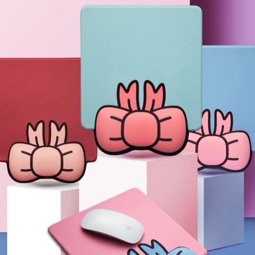 3D Bowknot Wristband Keyboard Support Silicone Mouse Pad Wrist Pillow Hand Support Mouse Pad Office Gaming Mouse Pad Non-slip PU