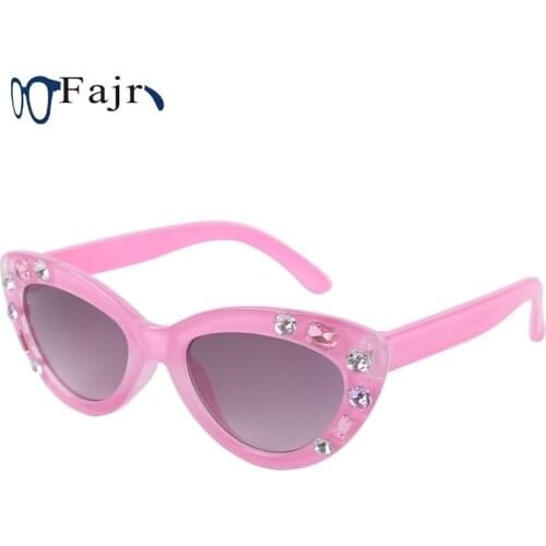 Girls Sunglasses Kids Pink Glasses Cat Eye Eyeglass Baby Rhinestone Shade For Children Colorful Eyewear Summer Holiday Gift New